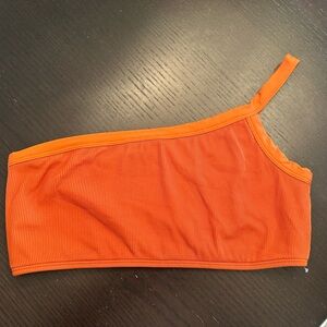 L*Space Burnt Orange One Shoulder Bikini Top